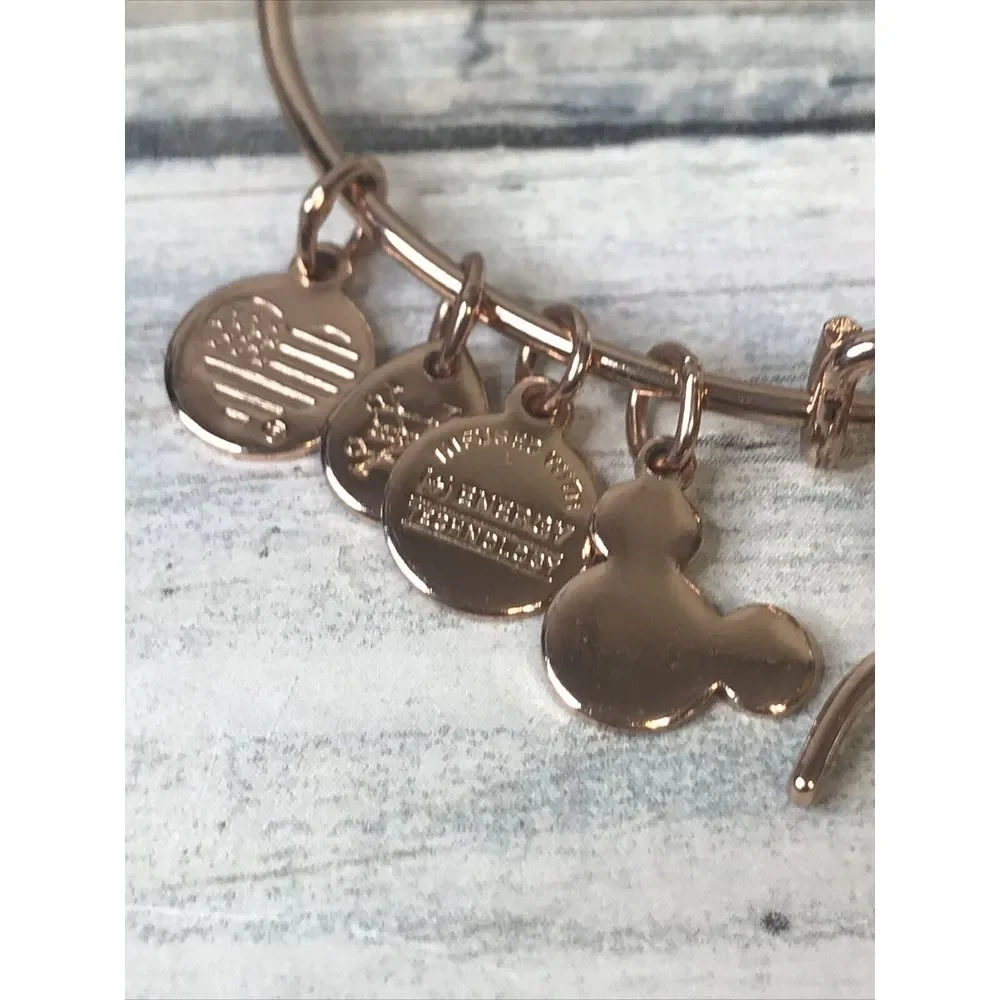 Alex and Ani Disney Dangle Minnie Mouse Ears Rose Gold Tone Bracelet 2024‎ NWOT